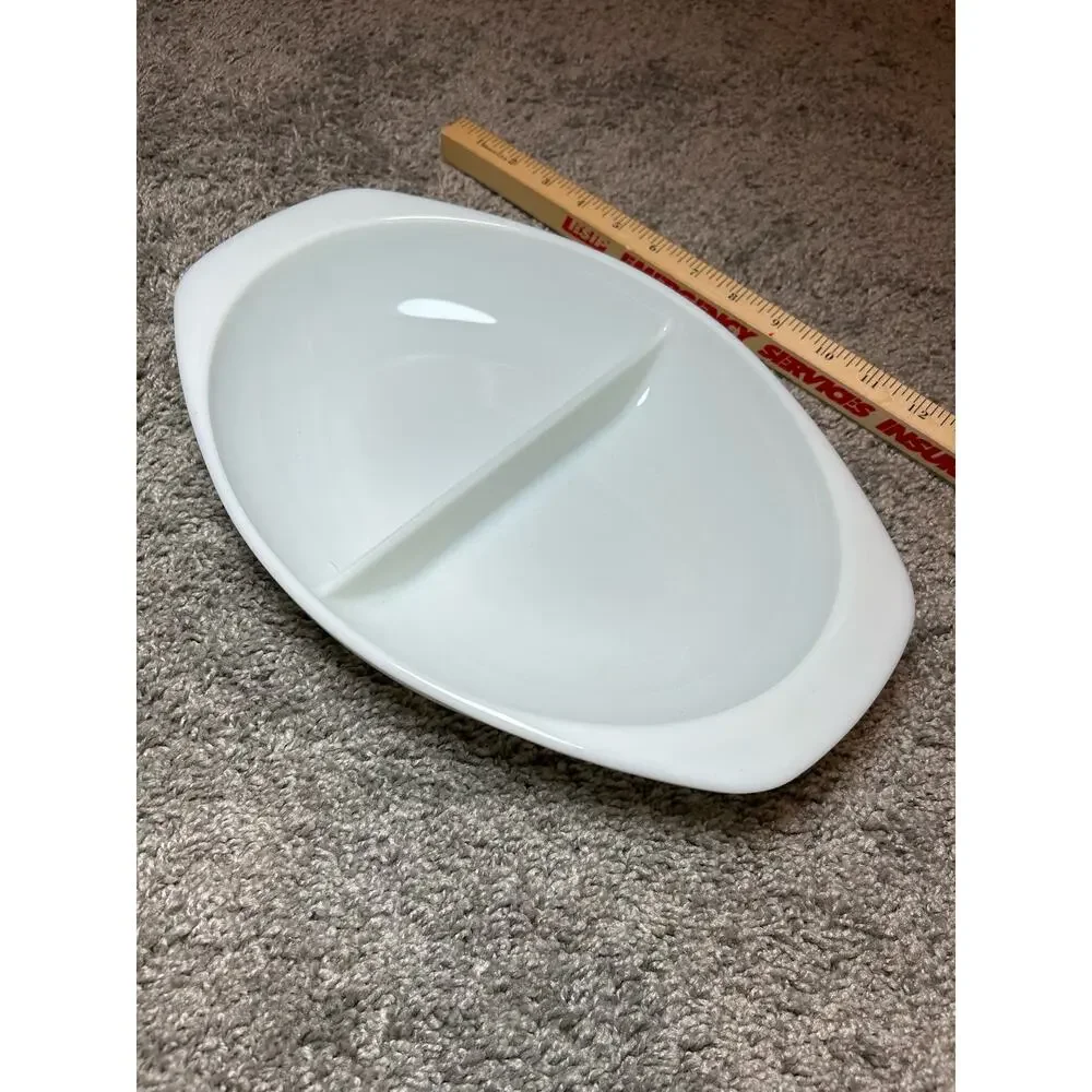 PYREX Vintage Double Sided Milk Glass Casserole Dish bowl